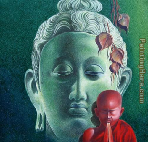 Buddha and saint painting - 2011 Buddha and saint art painting